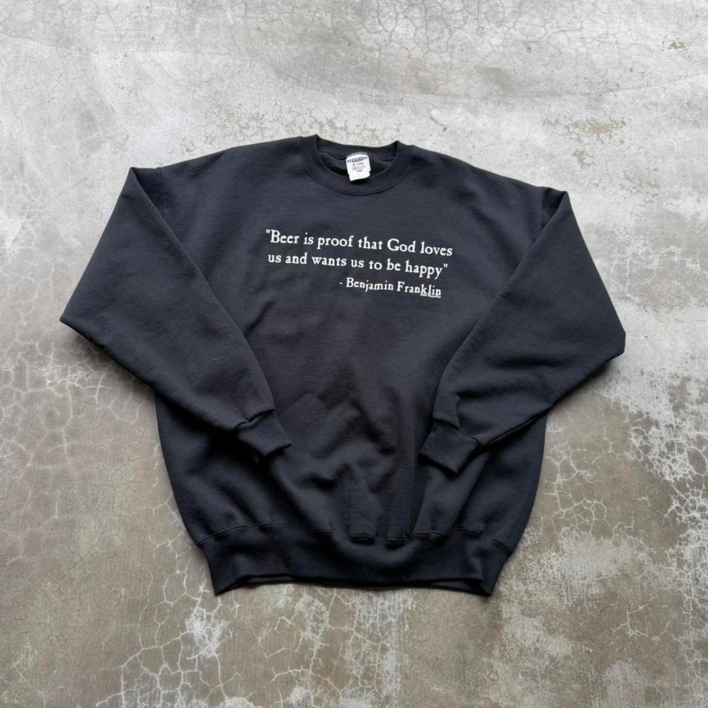 Vintage 90's funny beer graphic spell out sweatshirt size 2XL